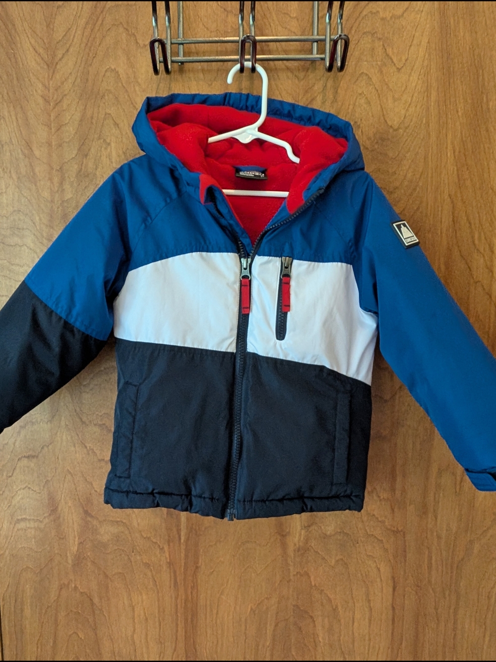 ❄️ Snozu Blue, White and Black Colorblock Winter Jacket 3T